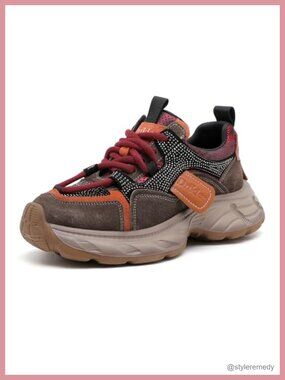 Women's Chunky Platform Orthopedic Wedge Walking Shoes Lace Up Non-Slip